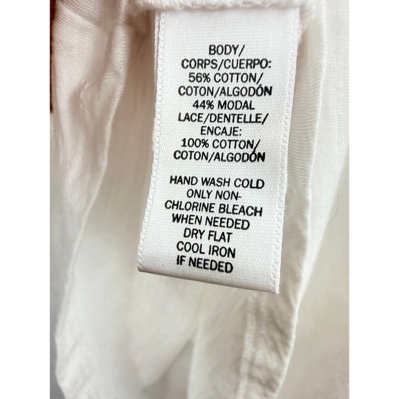 LOFT White Eyelet Flutter Sleeve Top Women's Size Medium Casual Boho Chic Beachy - Picture 8 of 8